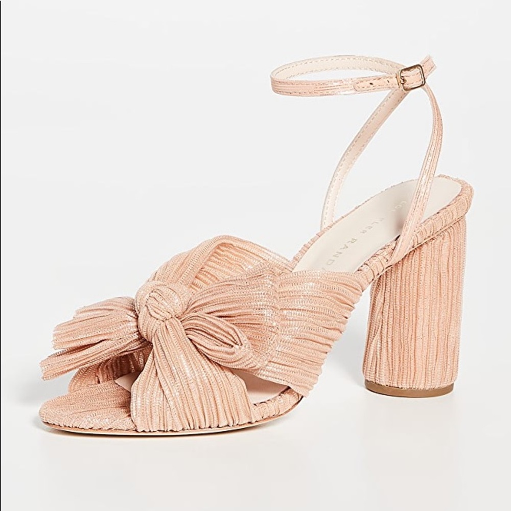 Brand new Loeffler Randall Camellia Sandals Peach metallic nude heeled sandals